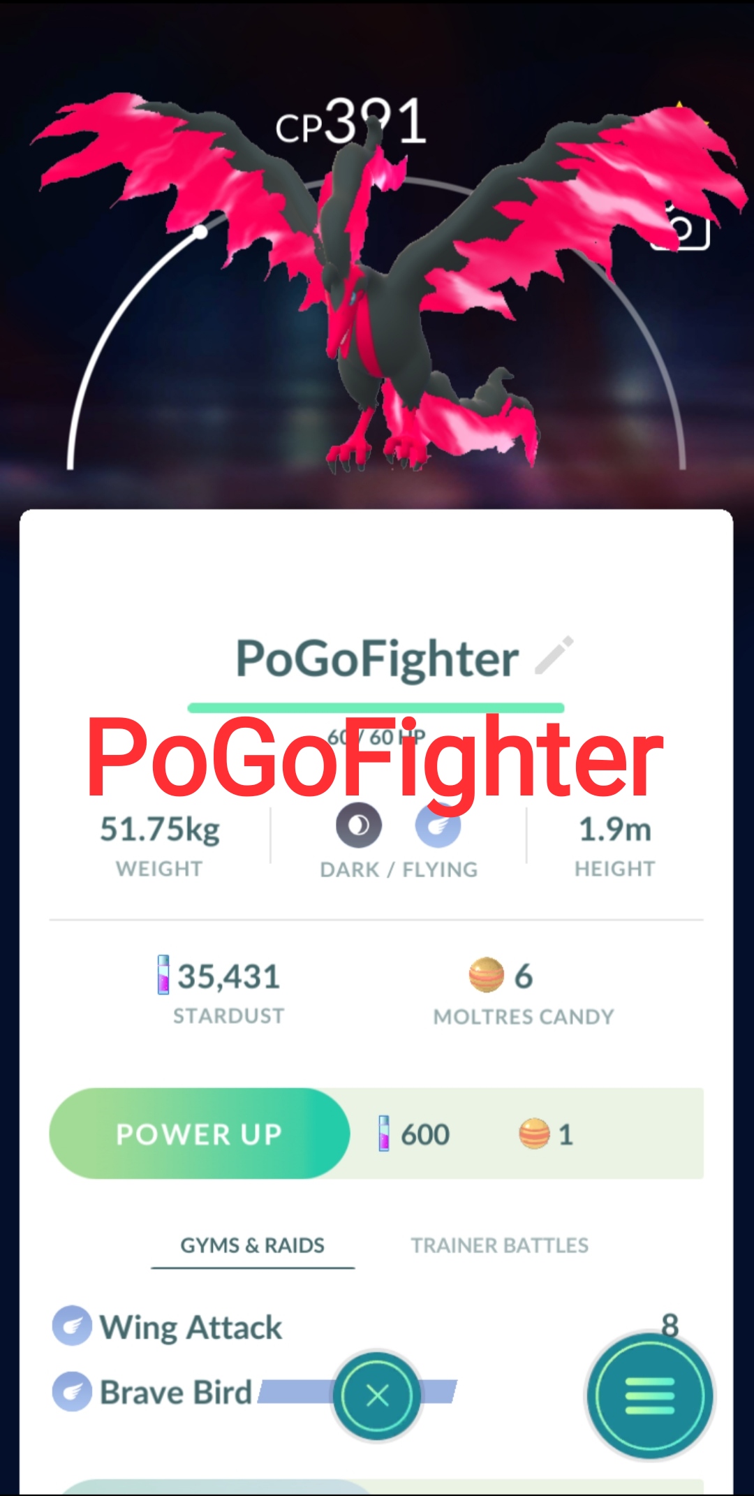 Pokémon GO Galarian Moltres – Mini Account (Read Describe) - PoGoFighter